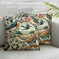 thumbnail image 3 of JRXY Vintage Bird Floral Pillow Covers Pink Green Yellow Flower Leaves Decorative Throw Pillows For Couch Chinoiserie Cases Farmhouse Home Decor Sofa Bed Porch Outdoor White, 3 of 5