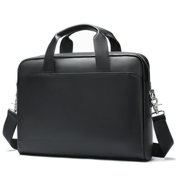 15in Men's Leather Bag Retro leather briefcase, large capacity computer bag, suitable for business, travel, gifts for boyfriend/father/husband