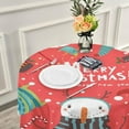thumbnail image 6 of Coolnut Christmas Snowman Round Tablecloth 60", Waterproof Stain and Wrinkle Resistant Washable Decorative Table Covers for Kitchen Dining Tabletop Party Outdoor Picnic Christmas Decor, 6 of 7