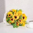 thumbnail image 4 of Tifuly - 2 ramos de flores artificiales de girasoles de tallo largo, flores de oto&ntilde;o, girasoles de seda falsos realistas con tallos para centros de mesa de boda, oficina, hogar, Tifuly NA, 4 of 7