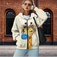 thumbnail image 2 of Uorisanigo Yellow Cute Giraffe Hoodie for Women Comfortable Long Sleeve Pocket Drop Shoulder Sweatshirt Size L Oversized Slight Stretch Winter Clothing Outfits, 2 of 7