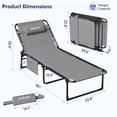 thumbnail image 6 of POTEBAN Heavy Duty Outdoor Lounge Chairs, 350lbs Capacity Folding Recliners, Set of 2, Light Gray, 6 of 6