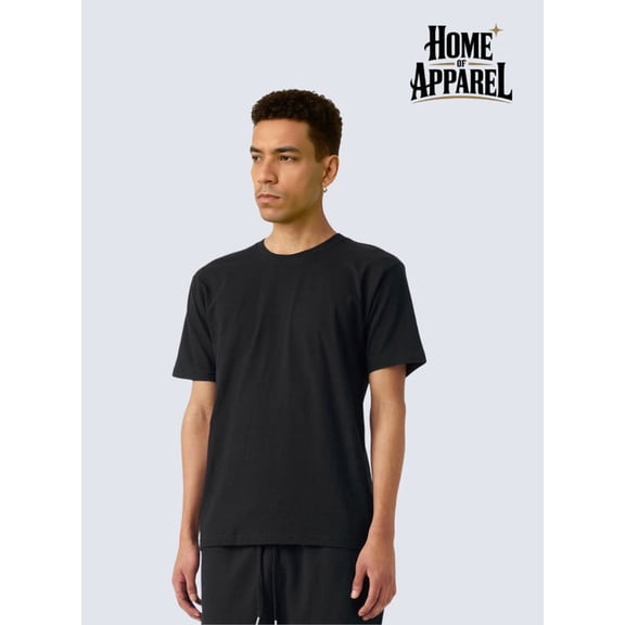 Premium Men’s Black Combed Cotton T-Shirt – Classic Fit (Size L)