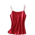 thumbnail image 3 of Aboser Silky Satin Camisole Tops for Women Spaghetti Strap Sleeveless Tank Top Plus Size V Neck Cami Shirts Solid Color Basic Tees Layering Shirt, 3 of 6