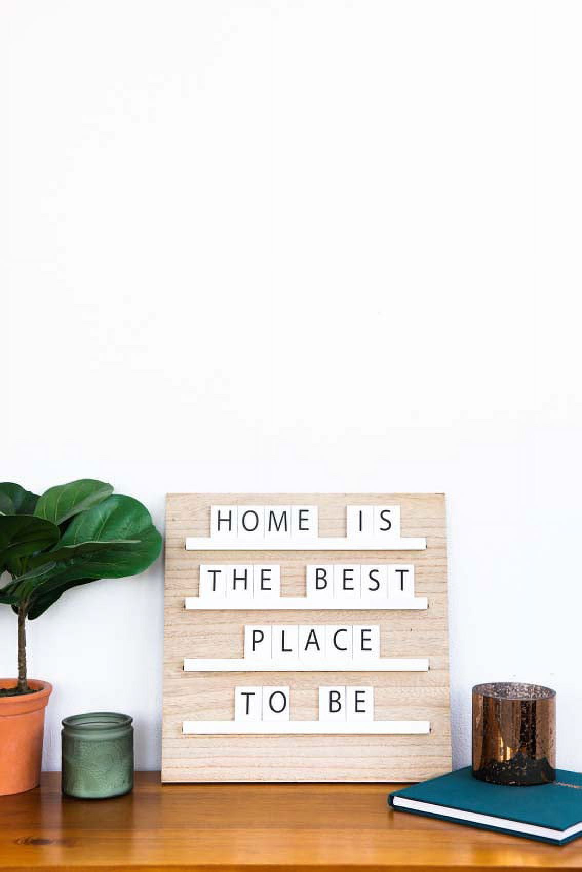 Pearhead Wooden Tile Letterboard, Neutral, Baby Keepsake Photo Prop