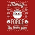 thumbnail image 2 of Junior's Star Wars: The Mandalorian Christmas The Child Ugly Space Pod  Graphic Tee Red X Large, 2 of 3