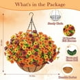 thumbnail image 6 of Yastouay Artificial Hanging Flowers Basket for Outdoors,12 Pcs Faux Plants with Coconut Lining Basket for Home Garden Porch Decor, 6 of 8