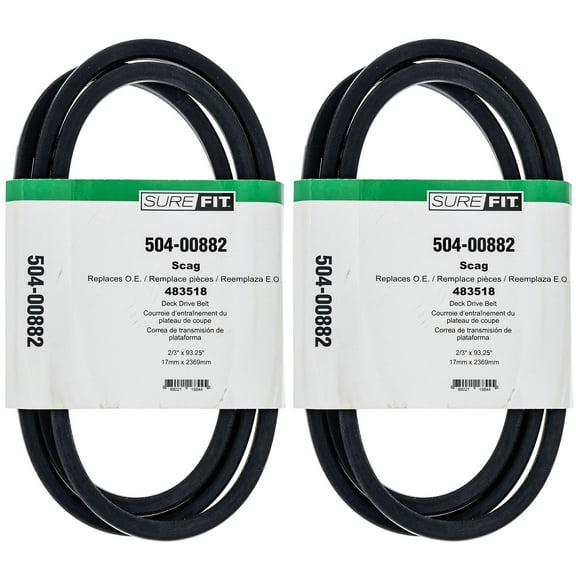 SureFit Deck Drive Belt 48286 483518 Scag 52" 61" 72" Cut Walk-Behind Mower 2PK