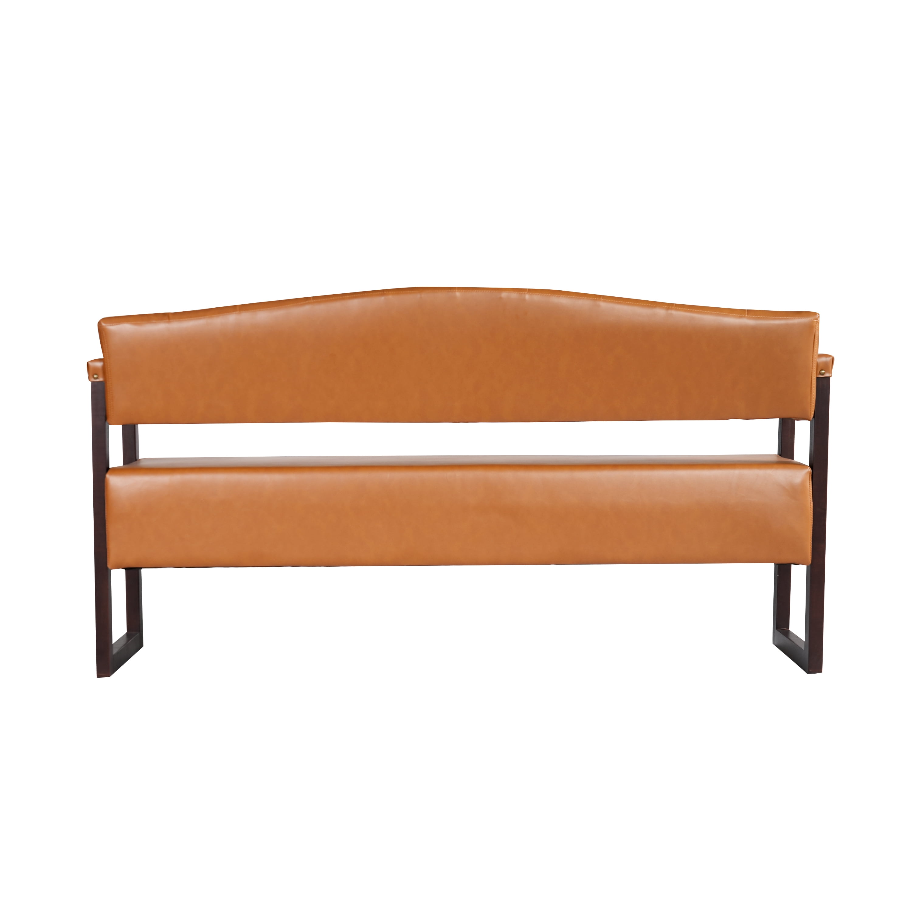 AISWORD 2-Piece Faux Leather Bench Set,57.83" Upholstered Entryway Sofa Bench with Tufted Backrest & Nailhead Trim