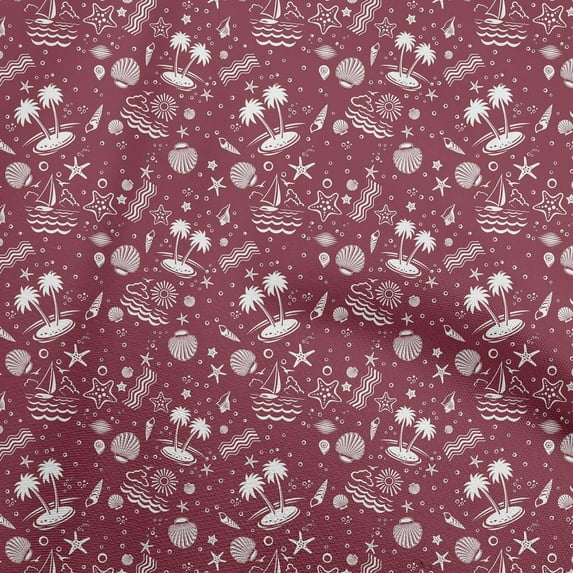oneOone Cotton Jersey Maroon Fabric Beach Fabric For Sewing Printed Craft Fabric By The Yard 58 Inch Wide