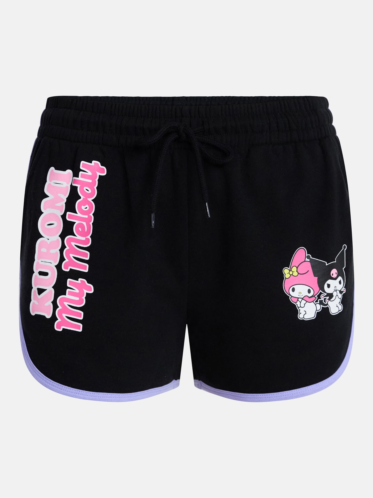 My Melody and Kuromi Women's Graphic Fleece Dolphin Shorts, Sizes XXS-XXL