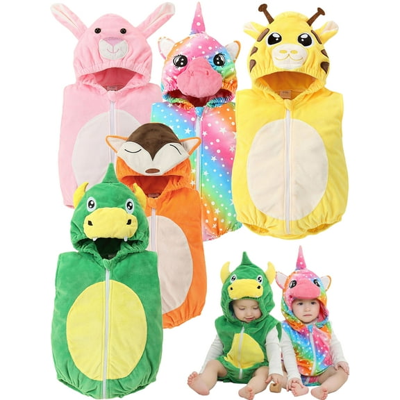 WIBACKER 0-24M Baby Boy Dinosaur Costume for Themed Parties and Halloween, Flannel Hooded Outfit Suit