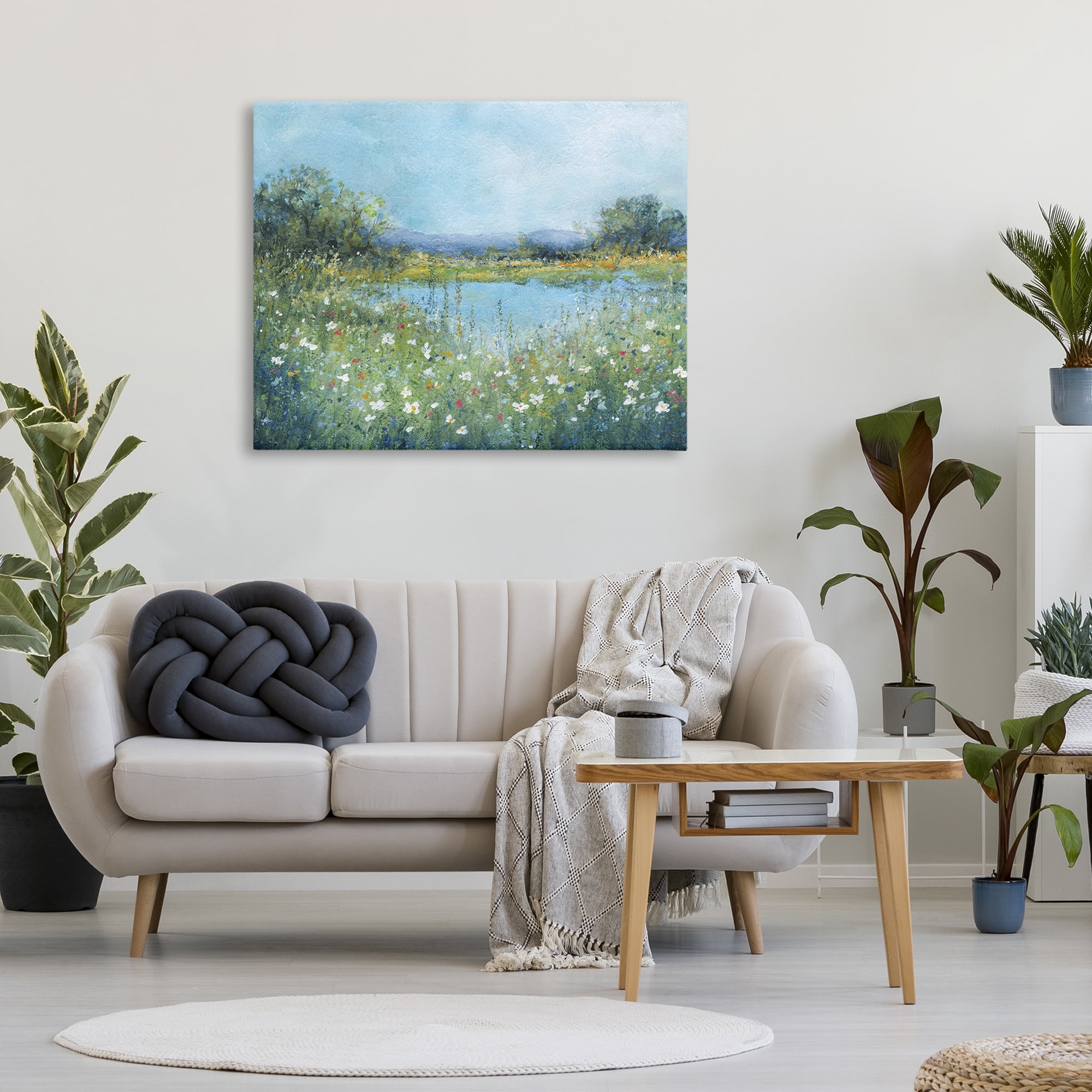 Stupell Industries Impressionist Meadow Surrounding Pond Canvas Wall Art, design by Carol Robinson