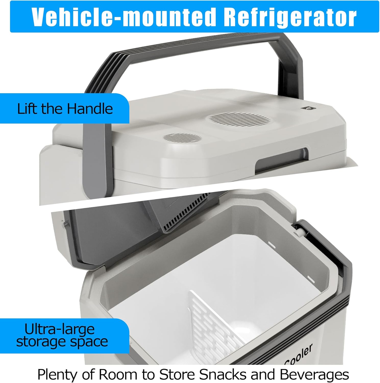 Riedhoff Car Refrigerator, Cooler & Warmer 35 Quart/33 L, 12V/110V AC Plug in, Gray