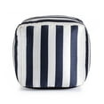 thumbnail image 2 of Cape May Blue 18" x 18" x 18" Navy & Ivory Pouf, 2 of 7