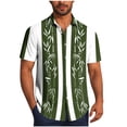 thumbnail image 2 of Nmnitkp Men's Short Sleeve Button Down Shirt, Bamboo Print Casual Collared Top, Lightweight Summer Vacation Relaxed Fit Shirt for Men Army Green,S, 2 of 6
