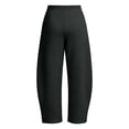 thumbnail image 6 of Barrel Sweatpants for Women, High Rise Comfort Waist Wide Leg Ankle Length Pants with Pockets, Womens Fall Outfits | VerBelle,Dark Gray XL, 6 of 9