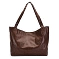 thumbnail image 5 of Leather Tote Bag Large Slouchy Bag Women Handbag Shoulder Bag Laptop Work Bag Daily Weekend Bag Gifts, 5 of 8