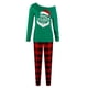 thumbnail image 3 of Pijama Gibobby Mujer Conjunto informal de pantalones a cuadros con hombros descubiertos estampado navideño verde M, 3 of 5