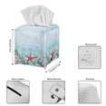 thumbnail image 5 of ZIATUBLE Sea Starfish Square Tissue Box Cover Leather Tissue Holders Decoration for Home Wear Resistant Tissue Box Cover Case with Snap Button Napkin Tissue Dispenser, 5 of 7