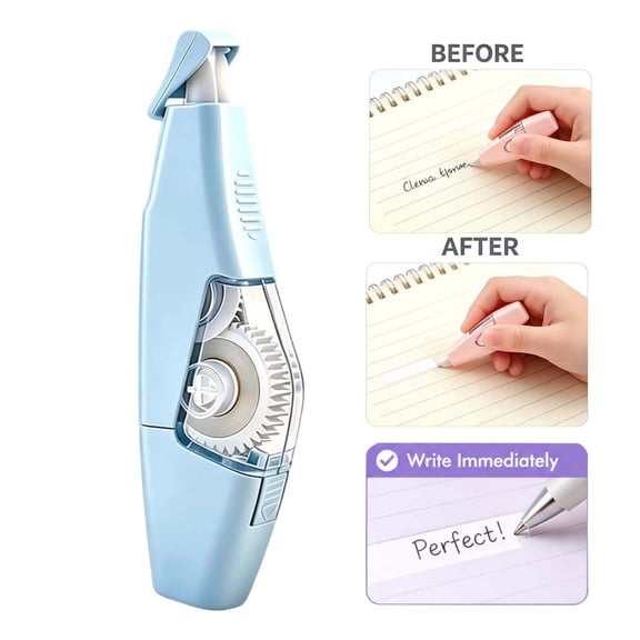 Correction Tape, Replaceable Core Large Capacity Correction Tape, Not Easy to Break, Smooth and Portable Correction Tape, Blue