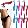 thumbnail image 1 of 12 Pcs Disposable Bikini Razors for Women Bikini Line Trimmer Shaver Small T Type Razor Durable Travel Accessories Pubic Hair Removal Beauty for Body Cosmetic Tool(Dark Blue, Rosy, Dark Pink), 1 of 7