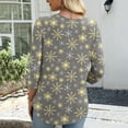thumbnail image 4 of Women's Casual Fashion Christmas Print 3/4 Sleeve Top, Holiday Graphic Tee, Stylish Blouse for Fall Winter Seasonal Wear,Gray,L, 4 of 7