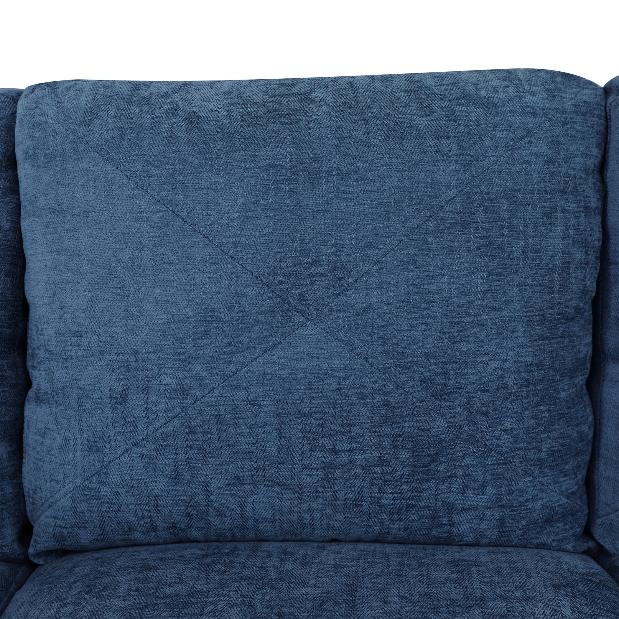 Aukfa 97" Classic Sectional Sofa 4 Seat L shape Couch for Living Room, 2Pillows, Oversized Left Chaise, Linen, Blue