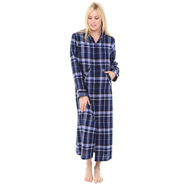 Alexander Del Rossa Alexander Del Rossa Womens Hooded Flannel Robe
