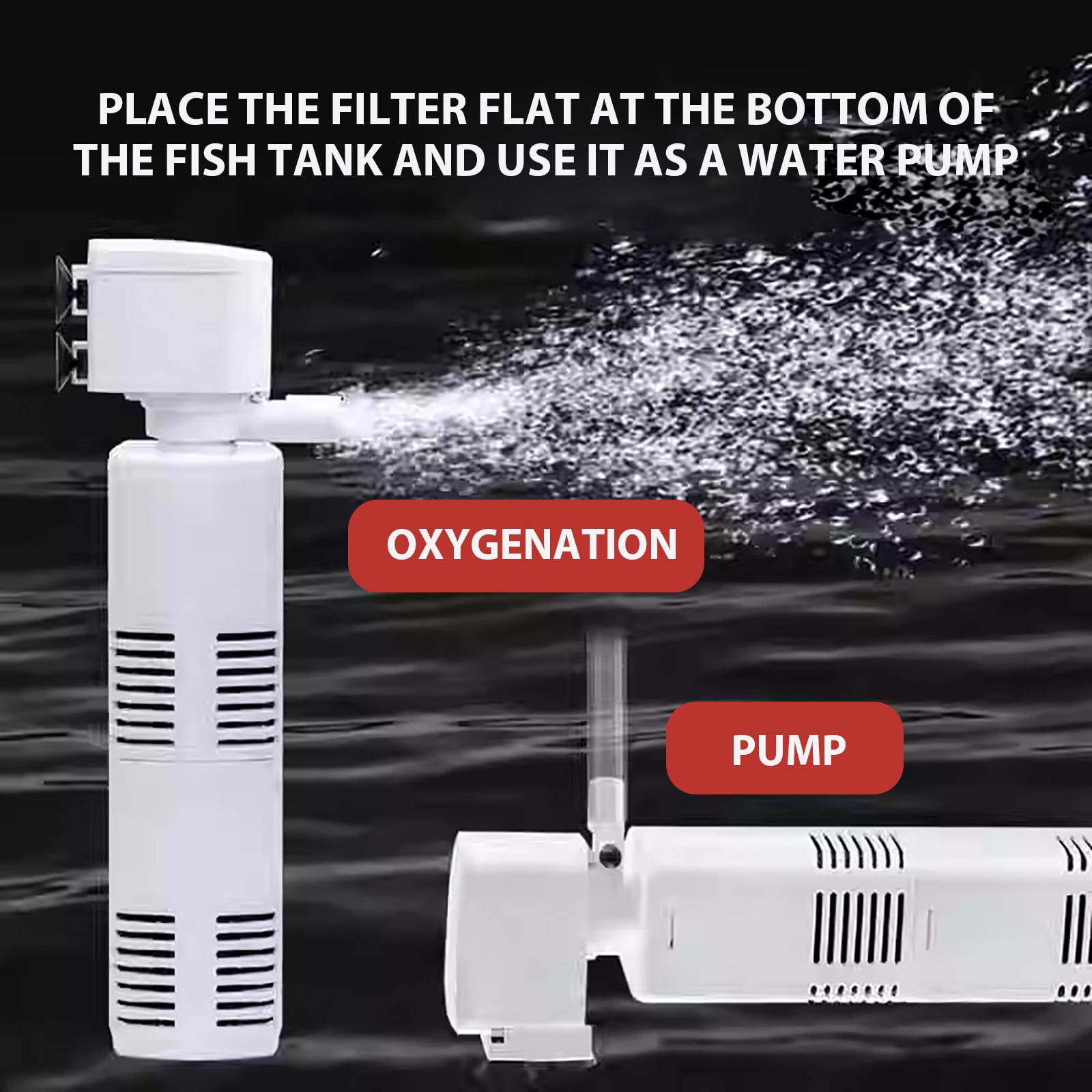 Fish Tank Water Circulation Pump,Three-in-One Filter Pump Circulation System,Small Water Purification Pump Built-In Aquarium Filter