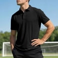 thumbnail image 5 of hotojiny Mens Golf Shirt Quick-Dry Short Sleeve Stretch Top Collared Athletic T-Shirt Lightweight Solid Color Workout Tee(Black,Small), 5 of 7