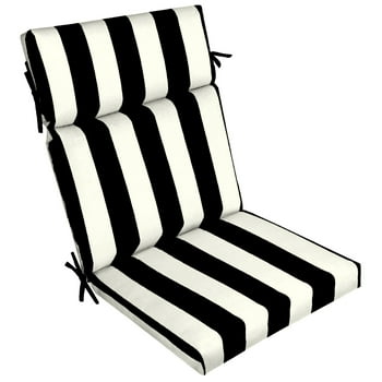 Better Homes & Gardens 44" x 21" Black Stripe Rectangle Outdoor Chair Cushion, 1 Piece