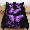 thumbnail image 4 of Dreamy Purple Butterfly Pattern (52)-1 Set Duvet Cover Bedding Set Duvet Cover Polyester Quilt Cover for Twin Size, 4 of 6