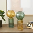thumbnail image 2 of DecMode 6"W, 12"H Geometric Ribbed Ombre Multi Colored Glass Vase, Set of 2, 2 of 9