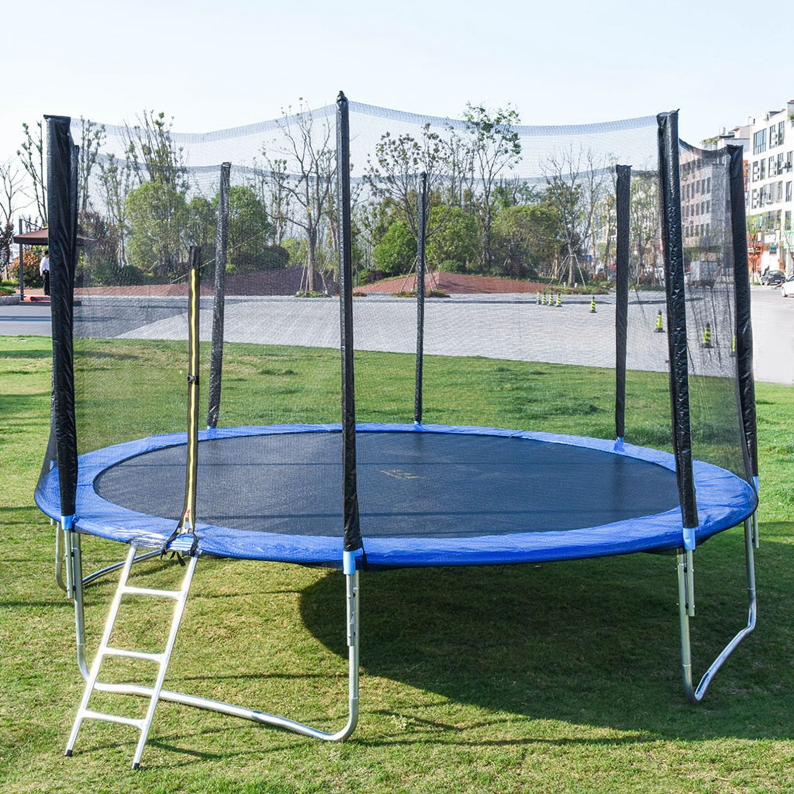10 FT Kids Trampoline With Enclosure Net Jumping Mat And Spring Cover Padding 