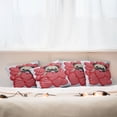 thumbnail image 3 of Ambesonne Pug Throw Pillow Cover 4 Pack, Valentines Inspired Dog, 16", Red Black Pale Brown, 3 of 6