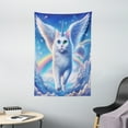 thumbnail image 3 of Ambesonne Cat Tapestry Wall Hanging, Pegasus Kitty Flies Clouds Sky, 40"x60", Azure Blue Pale Pink, 3 of 3