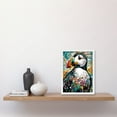 thumbnail image 2 of Puffin Bird Acrylic Painting Floral Psychedelic Aquatic Bird Colourful Flowers Artwork Framed Wall Art Print A4, 2 of 4