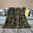 thumbnail image 2 of BCIIG Forest Camouflage Flannel Blankets, Forest Camo Conifer Oak Branches Leaves Mossy Hunting Lodge Camp Cabin Theme Throw Bed Blanket for Sofa Chair Bed 40x50in, 2 of 6