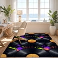 thumbnail image 3 of Design&I 3'x5' Ultra Soft Throw Mat, Vinyl Turntable Abstract Splatter Musical Notes Record Retro Refined Structured None Fluffy Washable Easy Care Indoor rug for Bedside Hallway, 3 of 7