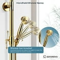 thumbnail image 3 of Exposed Shower Faucet Set 8 Rain Shower 2 Double Knobs Handle Gold Polish Triple Function Tub Spout Shower Fixture Combo System Unit Set, 3 of 9