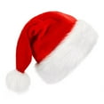thumbnail image 5 of Joernso Unisex Christmas Santa Hat Extra Large And Thick New Year Party Beanie Contrast Color Elastic Thick Plush Decor Santa Cosplay Adult Holiday Headgear, 5 of 7
