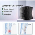 thumbnail image 2 of Back Braces for Lower Back Pain Relief with 6 Stays, Breathable Back Support Belt for Men/Women for work , Anti-skid lumbar support belt with 16-hole Mesh for sciatica Black (L), 2 of 7