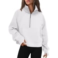 thumbnail image 6 of Yokua Women's Half-Zip Cropped Hoodie, 6 of 8