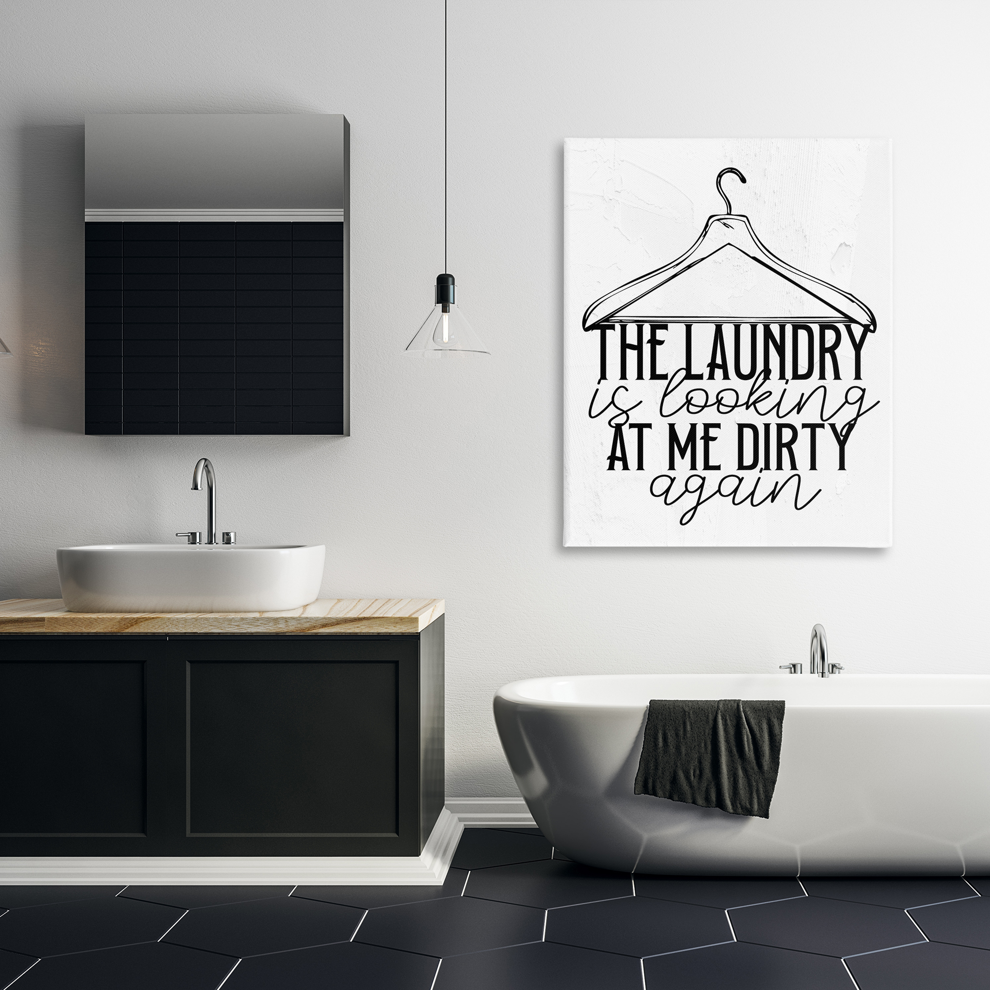 Laundry Is Looking At Me Dirty Canvas Wall Art, design by Kim Allen