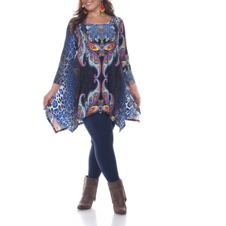 White Mark Women's Plus Marlene Tunic Top