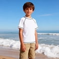 thumbnail image 6 of NAISIBABY Boys Rash Guards Swim Shirt, Stretchy Short Sleeve Quick Dry Kids Beach Surf Sport T-Shirt White 9T, 6 of 7