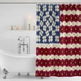 thumbnail image 4 of 4th of July Shower Curtain Set - Small 36" x 72" Washable Bathtub Curtain with 12 Hooks, Red Blue Floral Independence Day Waterproof Fabric Stall Shower Curtains for Bathroom/Bathtub Décor, 4 of 9
