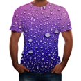 thumbnail image 2 of MSJUHEG Chemises pour Hommes Hauts d'Entraînement Col Rond Manches Courtes Nouveau Style d'Été Imprimé 3D Blouse Confortable Mode Chemises pour Hommes Violet S, 2 of 5