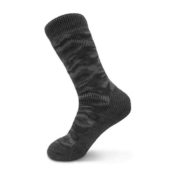Men's Polar Extreme Super Warm Extra Heavy Thermal Acrylic Winter Socks (Camo Gray)